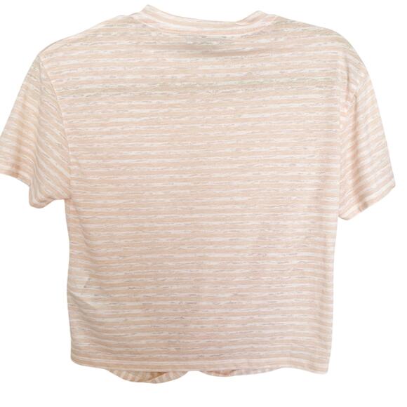 All Saints Blush Pink Painted Stripes Carme Tee NWOT Medium - Picture 6 of 12